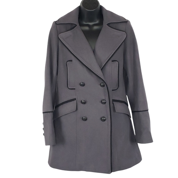Victoria's Secret Jackets & Blazers - Victoria's Secret Wool Blend Long Jacket, Grey Trench Coat